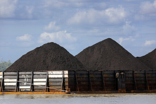 Coal on a barge near Tanjung Redeb