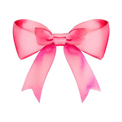 pink ribbon hand drawn with style watercolor