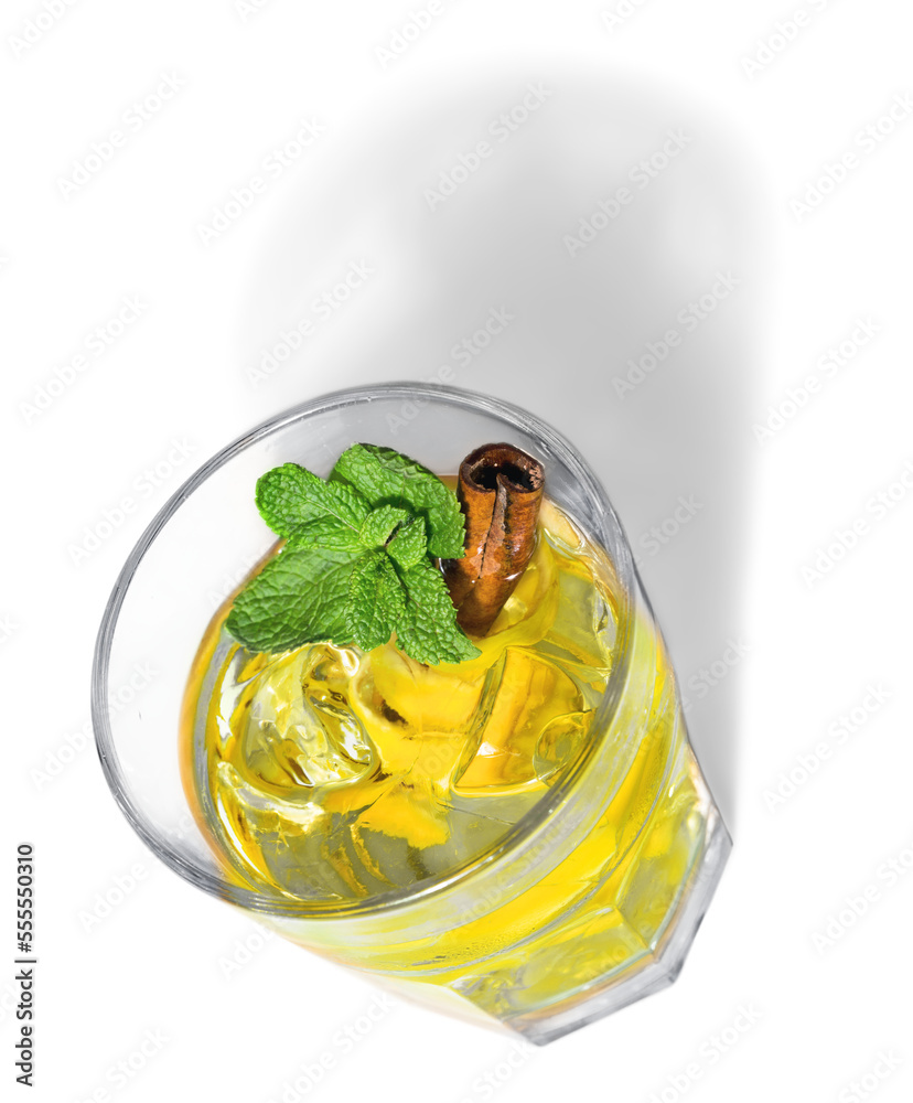 Sticker set of various drinks, cocktails and beer isolated on white background