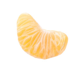 Piece of fresh juicy tangerine on white background