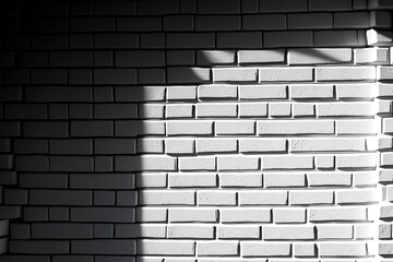 Wall texture with white bricks. Generative AI
