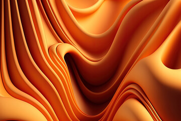 a wavy orange backdrop. Generative AI