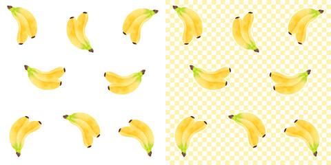 美味しそうなバナナのシームレスパターン素材／Delicious banana seamless pattern material