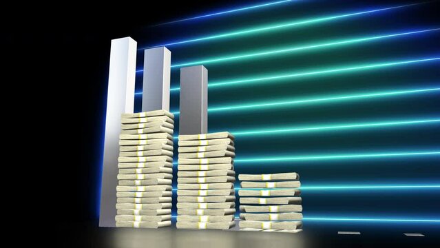 money decrease bar chart animation