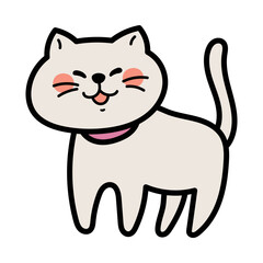 シンプルでかわいい白猫のイラスト素材
