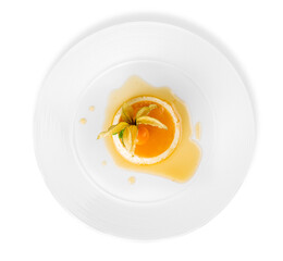 Tasty sweet dessert on the white plate