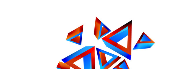 Obraz premium 3d triangle abstract background. Basic shape technology or business concept composition. Trendy techno business template for wallpaper, banner, background or landing