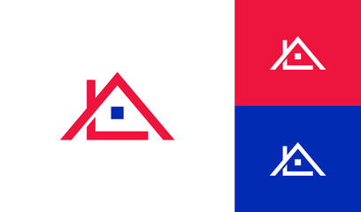 Letter AL logo with house roof