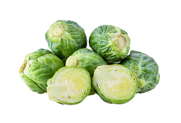 Group of Brussel Sprouts isolated on transparent png