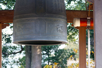 Japanese traditional big bell silently waiting to ring for the new year eve 