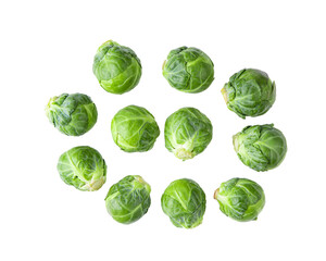 Fototapeta Group of Brussel Sprouts isolated on transparent png obraz