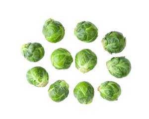 Türaufkleber Group of Brussel Sprouts isolated on transparent png © supamas