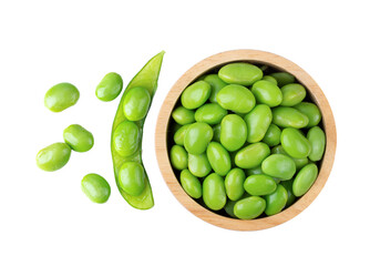 edamame green soy beans isolated on transparent png