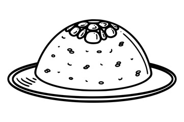 Eight Treasure Rice vector illustration, Rice Pudding. Chinese New year dessert ba bao fan in doodle style.