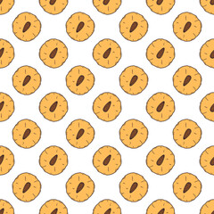 Chinese almond cookies vector illustration. Chinese New year dessert almond biscuit