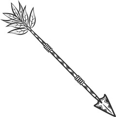 Arrow isolated vintage illustration in monochrome style