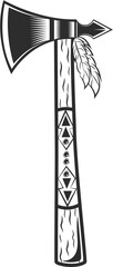 Obraz premium Tomahawk of american indian tribe logo illustration
