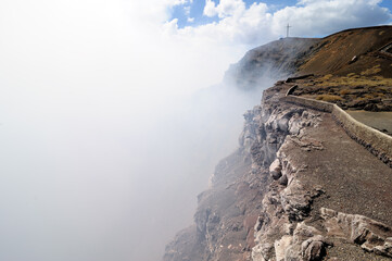 Smoking crater of the volcano Masaya in Nicaragua
