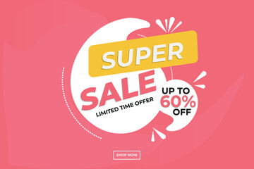 Super sale banner design for vector illustration