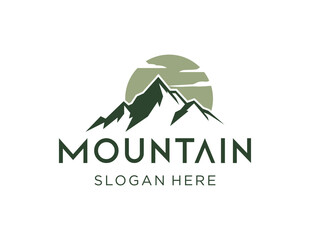 Logo design about Mountain on a white background. made using the CorelDraw application.