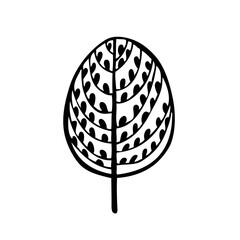 Black and white vector deciduous tree