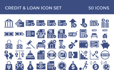 Credit & Loan Glyph Icon Set