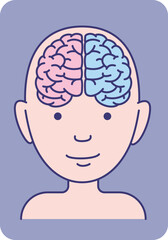 脳　人　正面シンプル イラスト