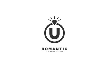 U  logo jewelry brush for identity. engagement template vector illustration for your brand.