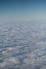Clouds outside airplane window