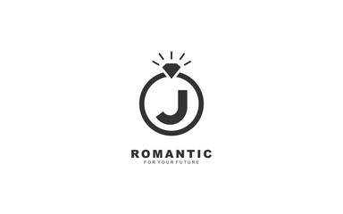 J logo jewelry brush for identity. engagement template vector illustration for your brand.