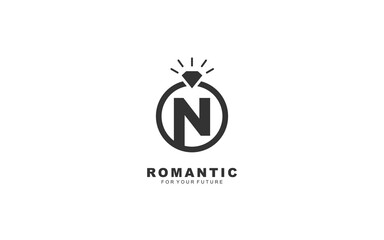 N logo jewelry brush for identity. engagement template vector illustration for your brand.