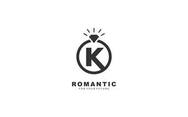 K logo jewelry brush for identity. engagement template vector illustration for your brand.