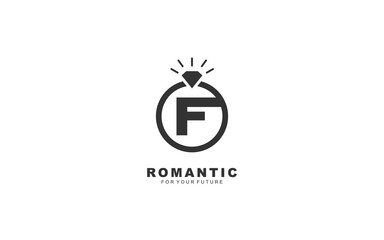 F logo jewelry brush for identity. engagement template vector illustration for your brand.