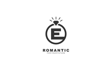 Fototapeta premium E logo jewelry brush for identity. engagement template vector illustration for your brand.