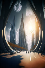  super futuristic city Generative AI
