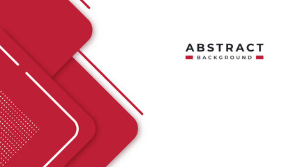 Abstract Red Background Geometric Shape Paper Layers with Copy Space for Decorative web layout, Poster, Banner, Corporate Brochure and Seminar Template Design