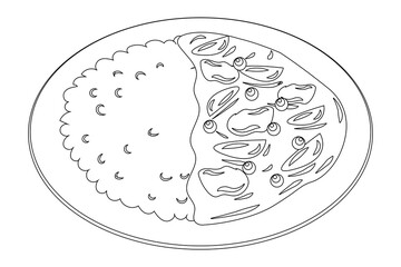 Fast food seamless border with vector hand drawn sandwich, pizza, french fries, donuts, burger, hot dog, noodle, coffe and cupcake  Vector.