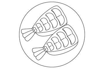 Fast food seamless border with vector hand drawn sandwich, pizza, french fries, donuts, burger, hot dog, noodle, coffe and cupcake  Vector.