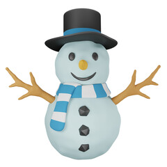 snowman 3d illustration