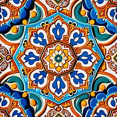 Sicilian tile pattern - obrazy, fototapety, plakaty