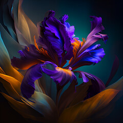 Abstract stylized Iris flower