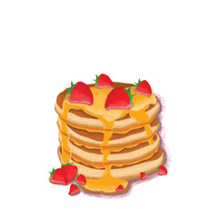 Strawberry pancake vector illustration design