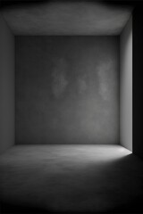 Empty dark abstract cement wall and gradient studio room with smoke
