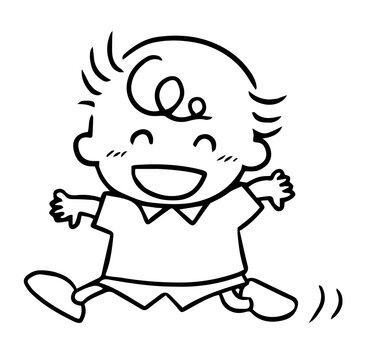 boy running cartoon doodle kawaii anime coloring page cute illustration drawing clip art character chibi manga comic