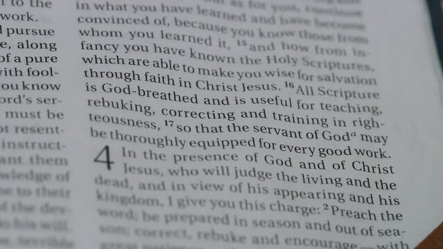 close up of Holy Bible Scripture Word of God Christian Bible