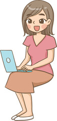 working woman cartoon doodle kawaii anime coloring page cute illustration drawing clip art character chibi manga comic
