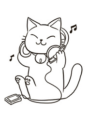 cat cartoon doodle kawaii anime coloring page cute illustration drawing clip art character chibi manga comic