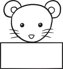 mouse cartoon animal cute kawaii doodle line drawing coloring page, mouse