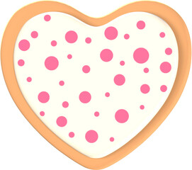 Naklejka premium 3D heart love Illustration. Valentine's Day.