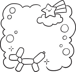 frame cartoon doodle kawaii anime coloring page cute illustration clipart character manga